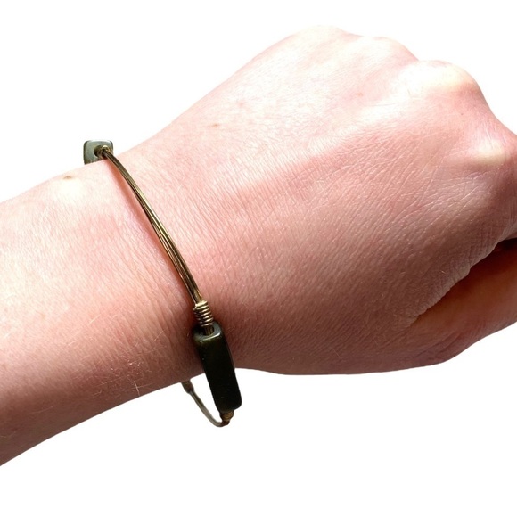 Noonday Collection Gold Tone Gray Bangle Bracelet - Picture 1 of 7